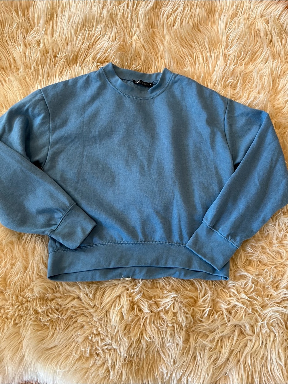 Zara Dusty Blue Crewneck Sweater